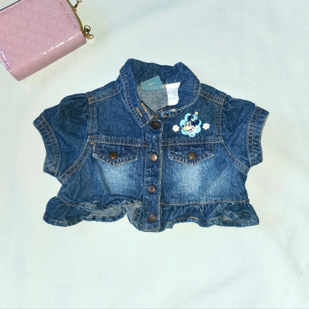 Vintage Original Mickey by Disney 》 2T cropped Denim short sleeve Jacket